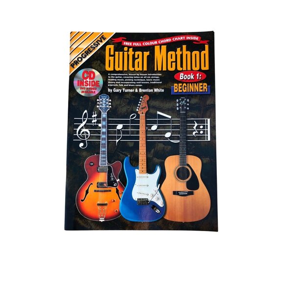 Progressive Guitar Method Book 1 Sheet Music Beginner Level Turner White Instruc - Picture 1 of 6